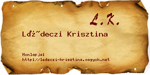 Lédeczi Krisztina névjegykártya