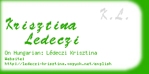 krisztina ledeczi business card